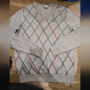 Lacoste Men's Gray Argyle Sweater
